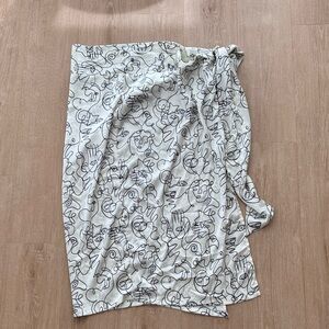 Never Fully Dressed Monochrome Line Art Skirt